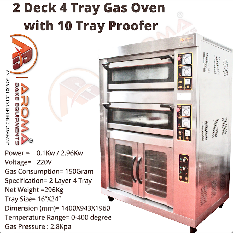 Double Deck Gas Oven With 10 Tray Proofer